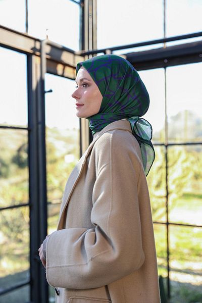 İpekhan Μαλακό κασκόλ Boheme Collection Dark Green 1175-09