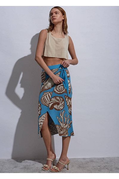 Knitss Fusta tricotată cu model scoici