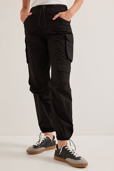 Bigdart Woman's Black Pocket Detailed Cargo Pants 6655