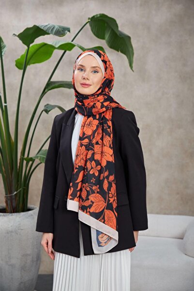 İpekhan Πορτοκαλί Siyag Fulya Μαλακό Σάλι - 3041-08