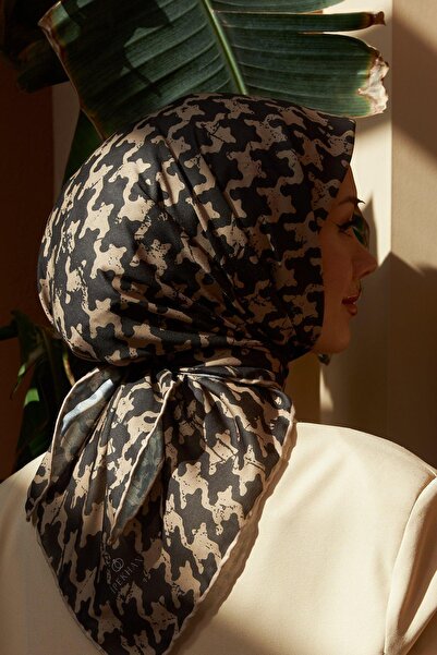 İpekhan Aura Houndstooth Μαλακό Κασκόλ Mink 1155-17