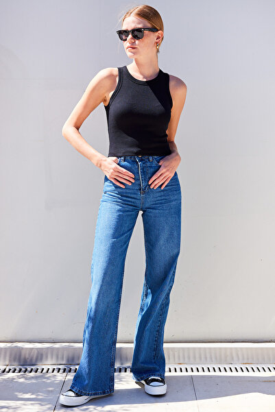 Bigdart 917 Bisiklet Yaka Fitilli Kolsuz Bluz - Siyah