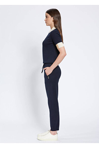 Knitss Merino Yün Karışımlı Lacivert Triko Pantolon