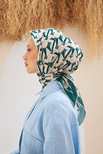 İpekhan Κασκόλ Eva Pattern Pine Green 1132-09