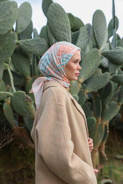 İpekhan LunaLiner Desen М'яка шарф Mint Pembe 1166-08