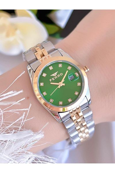 FERRO 3 Atm Water Resistant Ion Coated Women's Wristwatch and Bracelet Set - Bfl21519-Lx