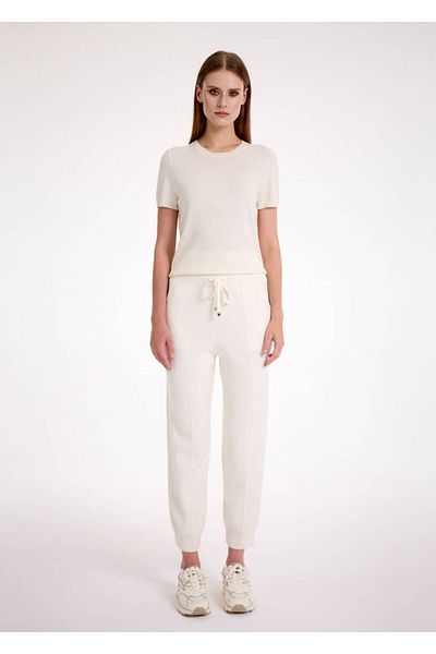 Knitss Ecru Knitwear Jogger Pants