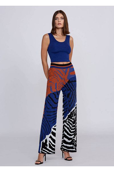Knitss Jacquard Pattern Loose Fit Knitwear Pants