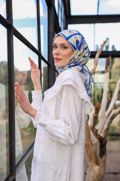İpekhan Μαλακό κασκόλ Prism Pattern Lilac Purple 1163-03