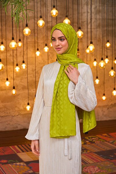 İpekhan Συλλογή Silky Jacquard Shawl Oil Green Summer Sparkle - 9014-06