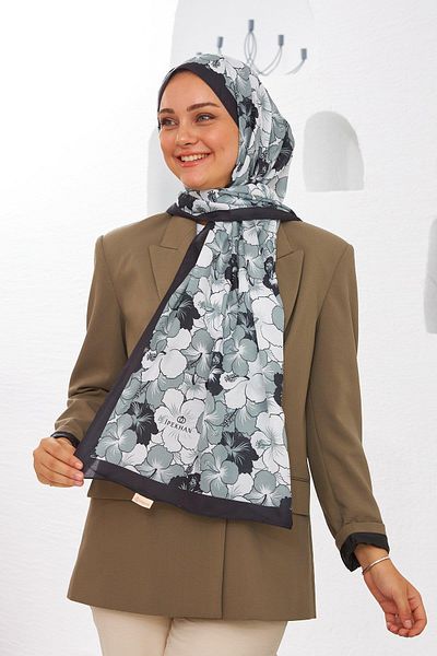 İpekhan Nature Gardenia Soft Dark Grey Σάλι - 3034-08