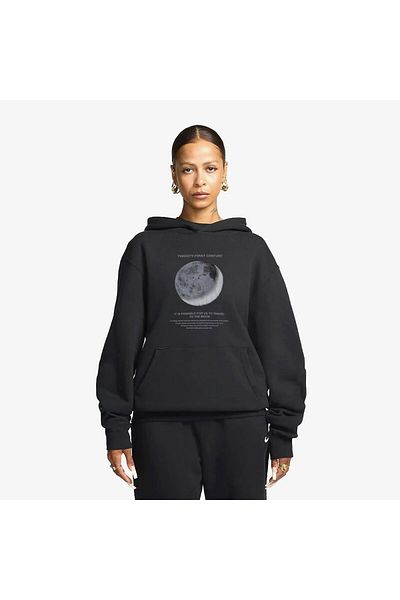 The Champ Clothing Φούτερ με κουκούλα Polar Moon με στάμπα μαύρο Unisex με κουκούλα