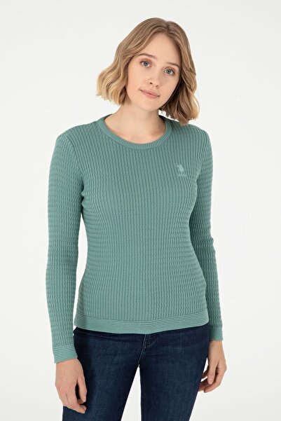 U.S. Polo Assn. ELIFSU BUTİKHOME TR - Γυναικείο πουλόβερ Mint Crew Neck Basic