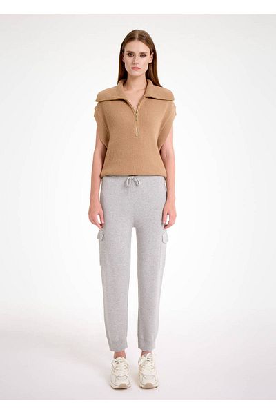 Knitss Cashmere Blended Gray Knitwear Cargo Pants