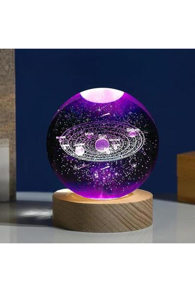Skygo Planet glass sphere with wooden base rgb