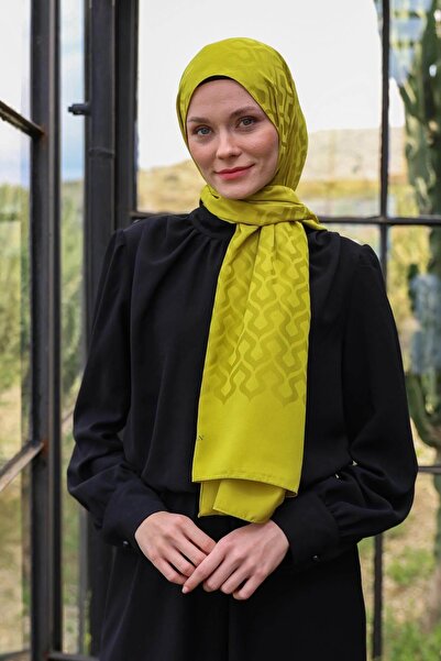 İpekhan Σχέδιο σταγόνας Silky Jacquard Shawl Oil Green 9012-06