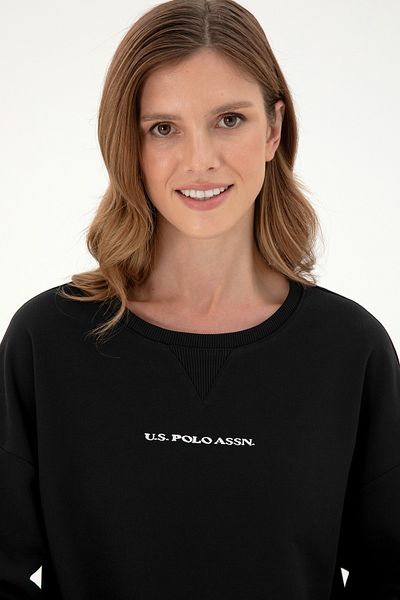 U.S. Polo Assn. Women's Black Crew Neck Sweatshirt 50296945 -Vr046