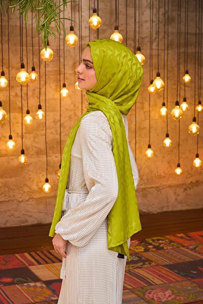 İpekhan Συλλογή Silky Jacquard Shawl Oil Green Summer Sparkle - 9014-06