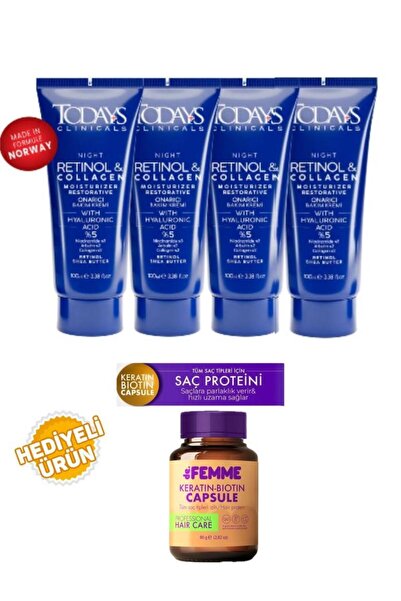 TODAYS CLİNİCALS Todays Clinicals Onarıcı Krem 100ml 4 Adet+De femme Saç Prot...
