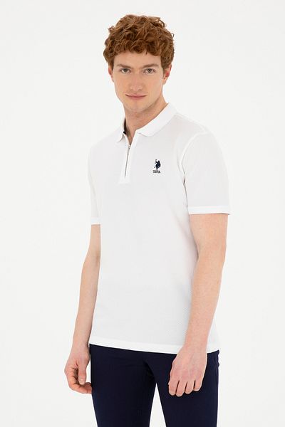 U.S. Polo Assn. Ανδρικό λευκό μπλουζάκι 50288318 -VR013