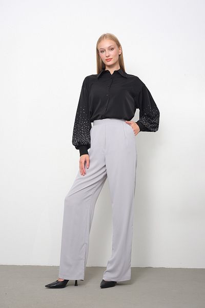 PERA MODA Palazzo Fabric - Elastic Waist Model Trousers