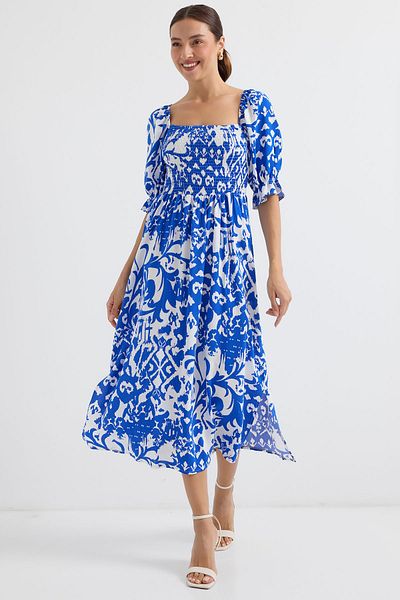 Bigdart Rochie cu fantă cu model Saks 2512