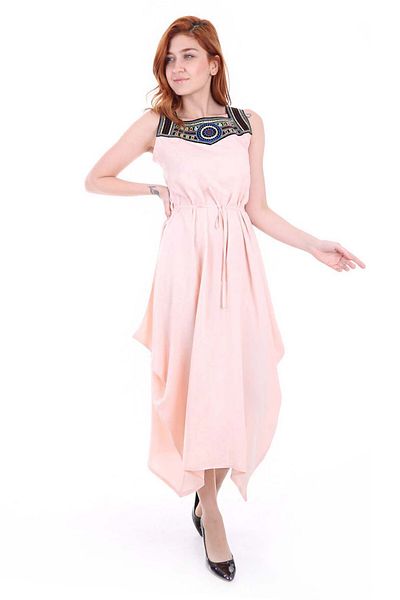 Bigdart 1512 Rochie Brodata Fata - Pudra