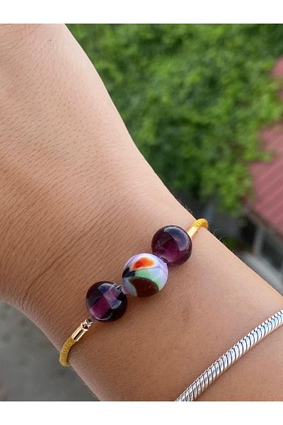 BAE ATOLYE Murano Glass Elevator Rope Bracelet - Purple Gift and Handmade