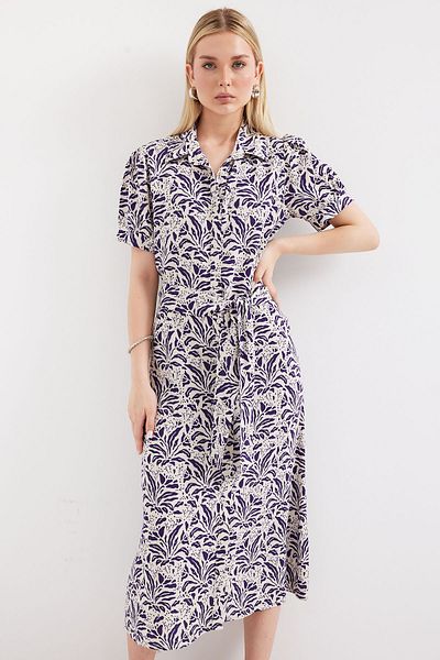 Bigdart Κοντομάνικο φόρεμα 2213 Μοντέλο F.Μπλε Navy Viscose