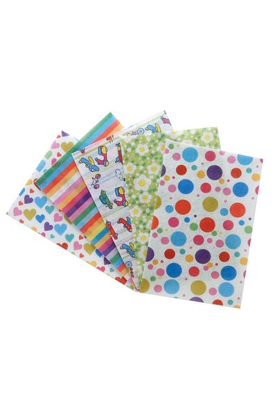 Puti A4 Patterned Felt 10 Pieces Mixed Color