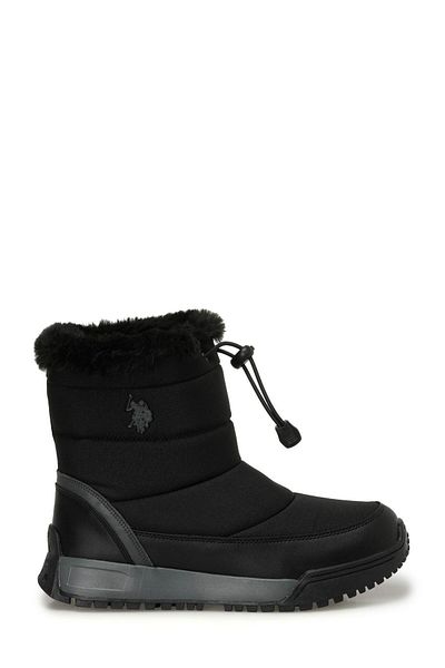 U.S. Polo Assn. Γυναικείες μπότες βροχής και χιονιού με αδιάβροχο μαύρο slip-on - Γυναικείες χειμερινές μπότες χιονιού