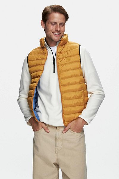 UCLA Blume Yellow Zip and Pocket Polyester Standard Fit Men's Vest
