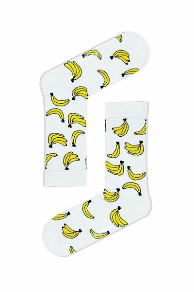 CARNAVAL SOCKS Λευκές μπανάνα καλοκαιρινές πολύχρωμες κάλτσες Unisex