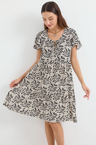 Bigdart 2352 Model rochie scurtă neagră cu decolteu în V