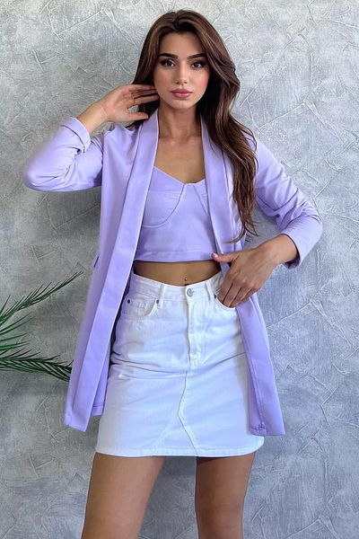 GÜLSELİ Lilac Jacket Bustier Double Set