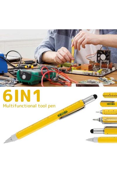FLYON Engineer Pen with Spirit Level Ruler and Screwdriver 7 Functions in Special Box Flyon-666