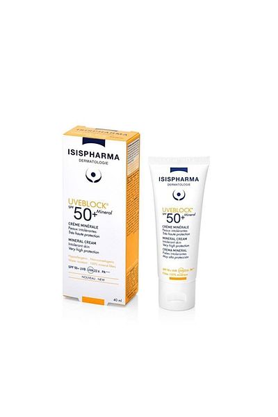 ISISPHARMA Uveblock Spf50 - 40 ml White Cream with Mineral Chemistry