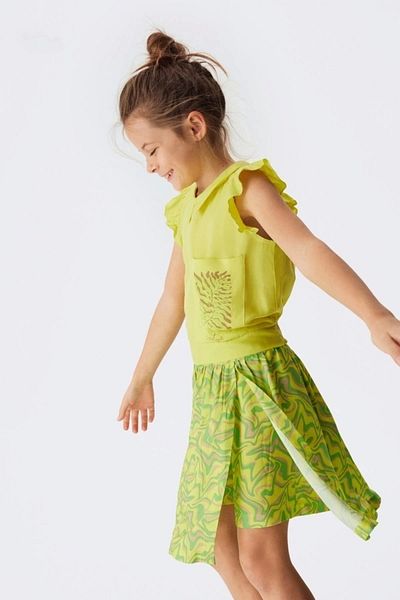 nk kids Fusta galbenă pentru fete ondulate