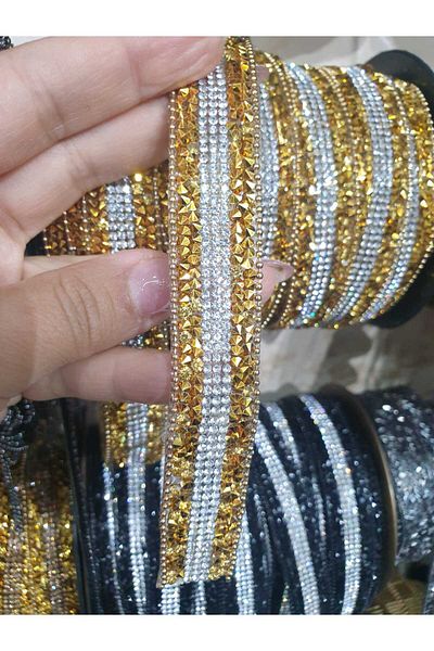 ESRA ŞELEM Gold and Silver Stone Detailed Iron Strip Accessory - Hobby Clothing