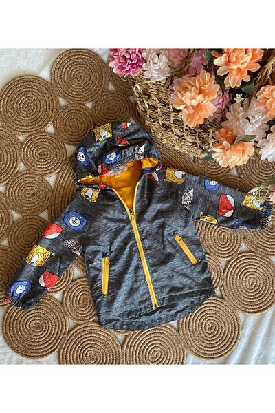Midimod Gold New Season Backpack Hooded Children, Baby Raincoat