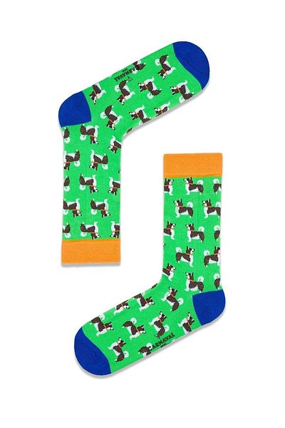 CARNAVAL SOCKS Цветни чорапи с шарки на сибирско куче
