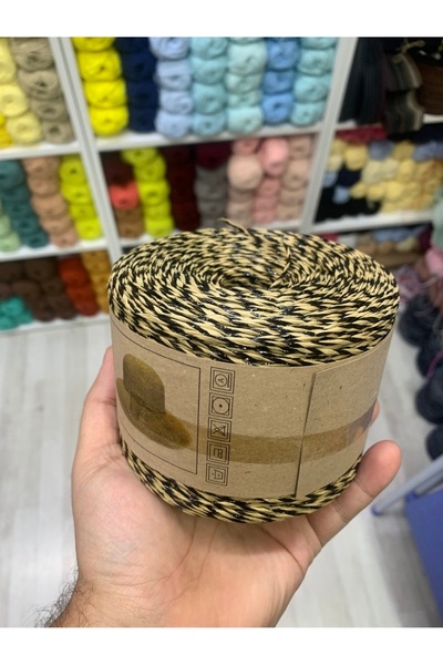 Rengarenk tuhafiye ve hobi Metalik Simli Naturel Kağıt İp Örgü Çanta İpi