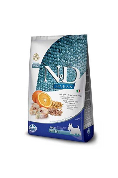 N&D Ocean Az Tahıllı Morina Balıklı&Portakallı Mini Irk Yetişkin Köpek Maması 7 KG