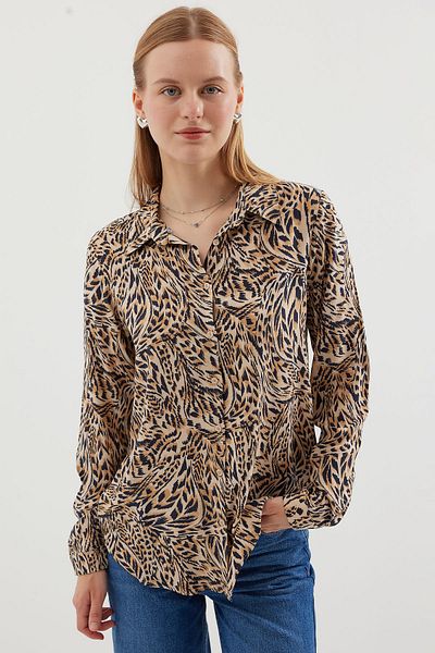 Bigdart 3721 Model Graphic Patterned Beige Shirt