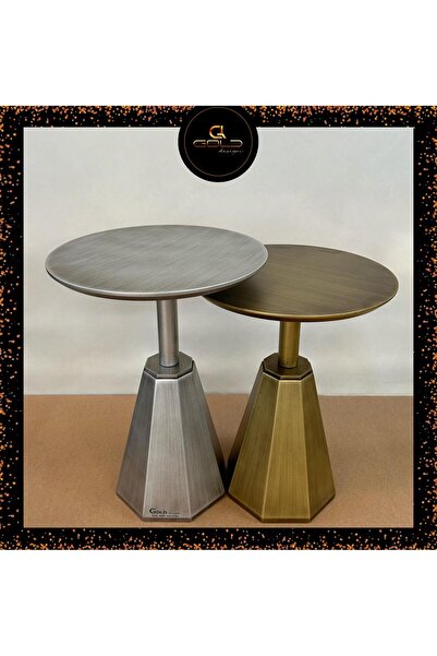 Gold Design GÜMÜŞ-ANTİK KOMBİN ikili takım yan sehpa zigon