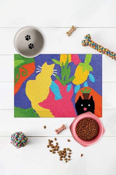 Vagonik Pet Cat Dog Food Water Mat, Puppy and Adult Cat Dog Food Water Mat Food Mat
