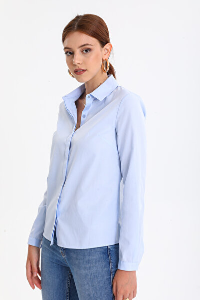 PERA MODA Cămașă clasică din Lycra cu nervuri pentru femei