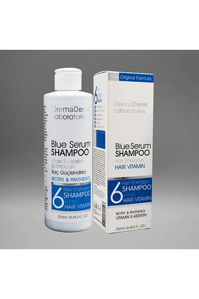 DermaDerm Biotin Panthenol Blue Shampoo with Keratin 125 ml