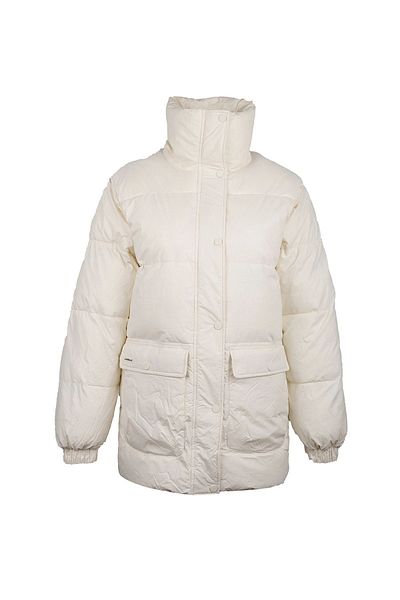 lumberjack Women's Vanilla White High Collar Warm Lined Coat
