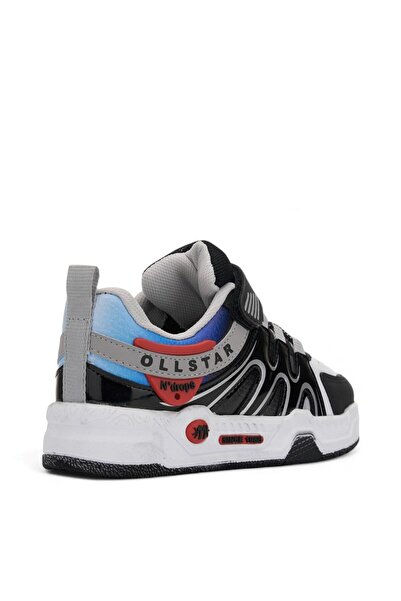 İmerShoes Unisex Kids Sneakers - Black Lilac, Patent Leather Elastic, Velcro Oval Toe Sneakers 020